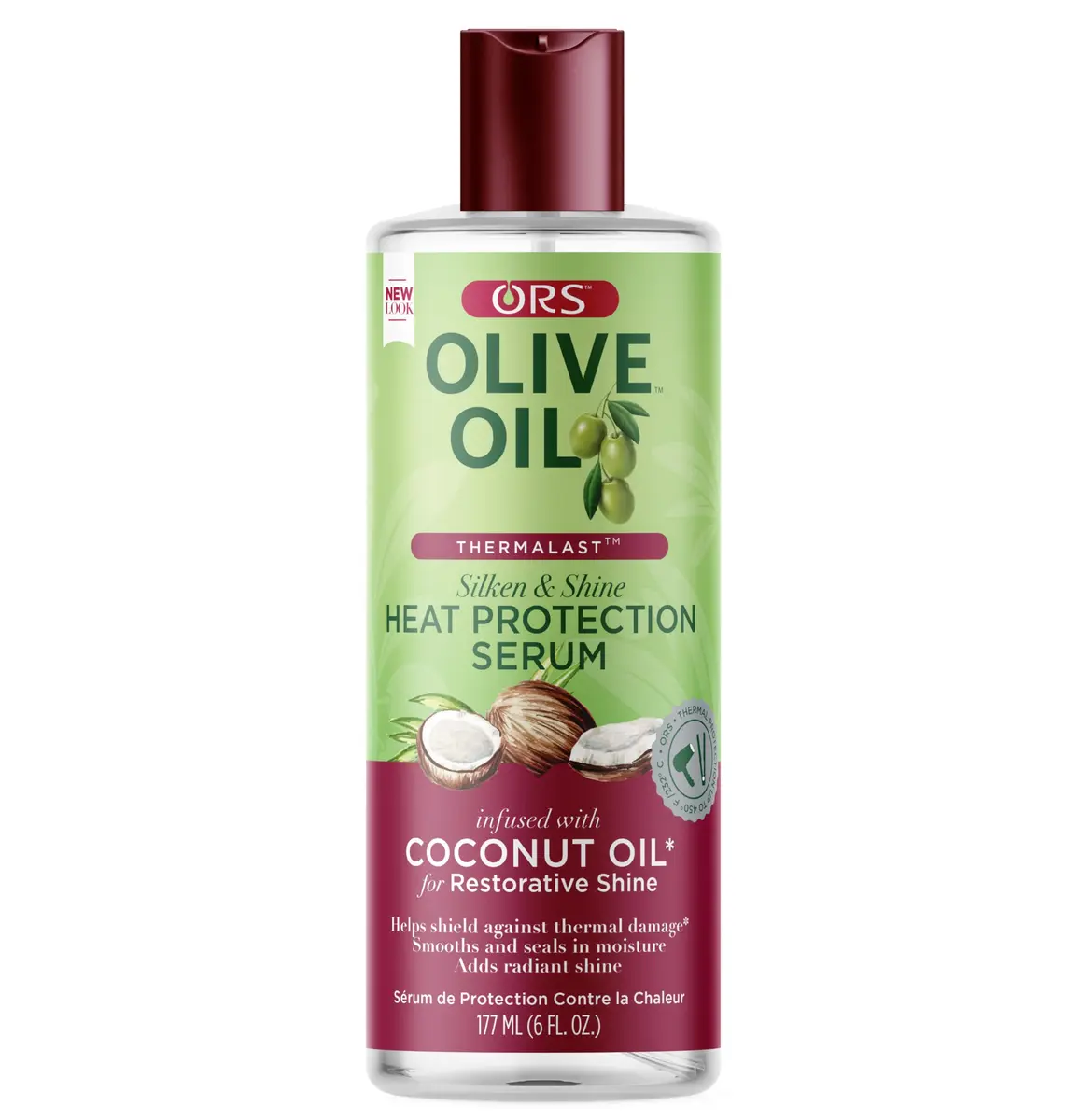 ORS Olive Oil Heat Protection Hair Serum with Coconut Oil 177ml (6 fl oz) | Shields Hair from Heat Damage - main product image