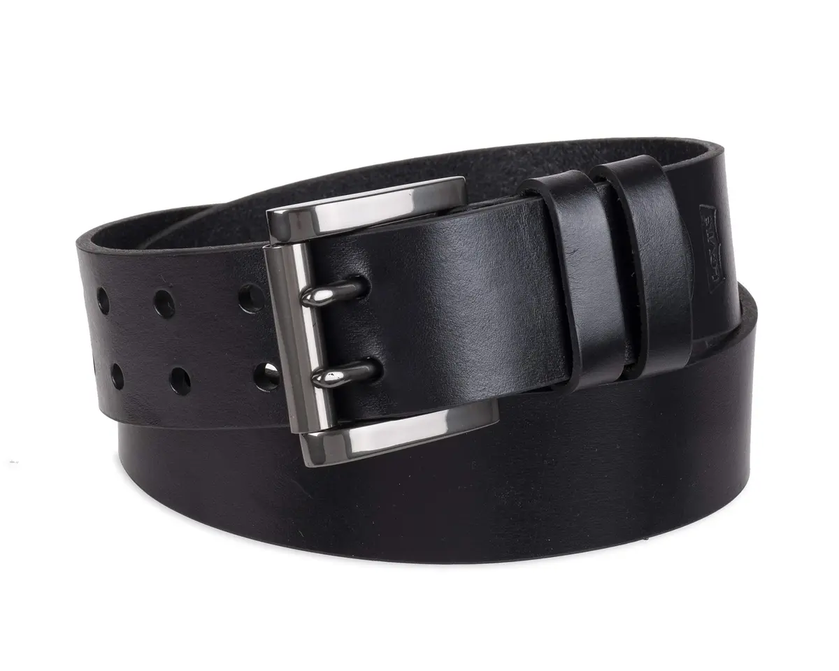 Levi's Men's Double Prong Casual Belt, Black, 42 | Classic Leather Belt for Men - view 2