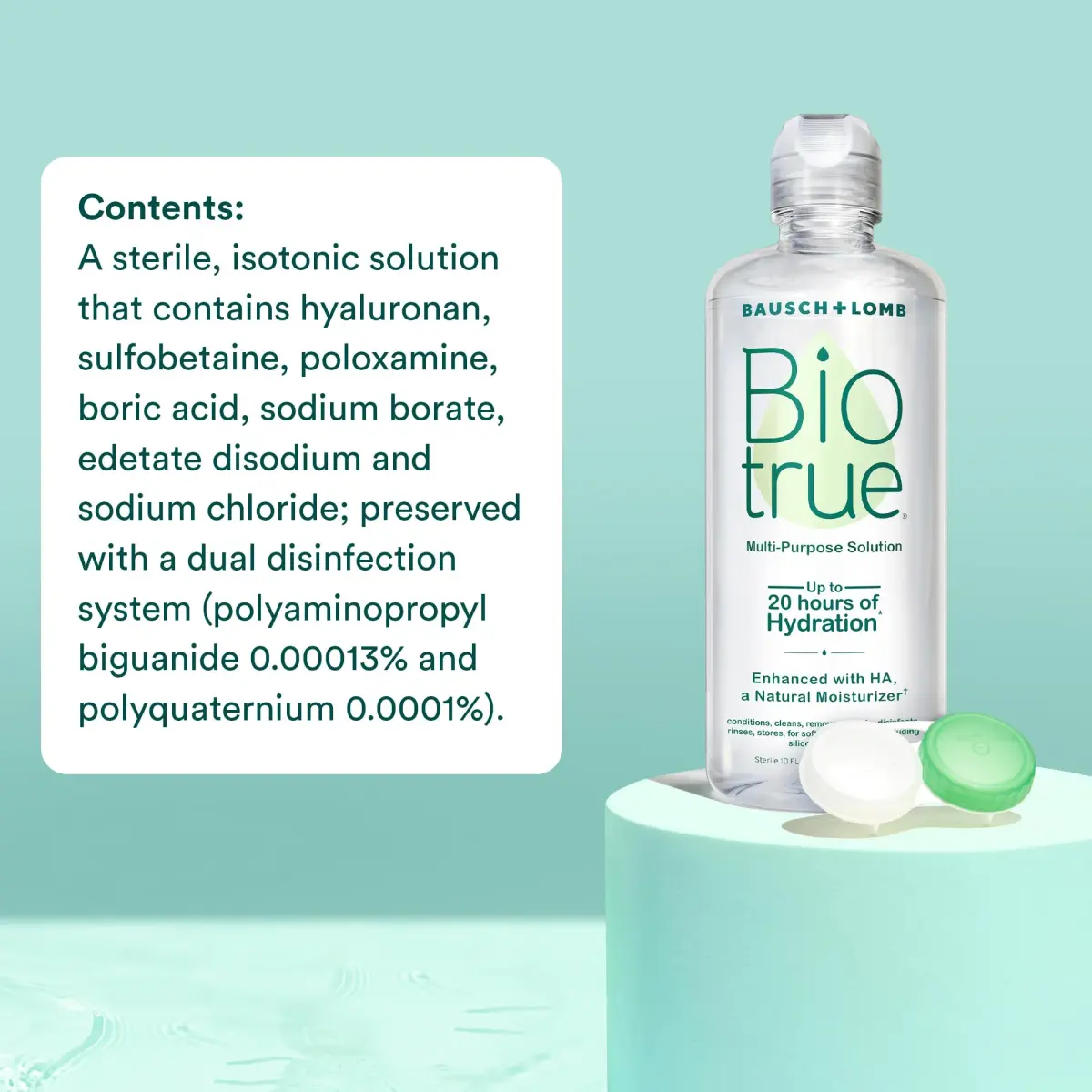Biotrue Multi-Purpose Contact Lens Solution 296ml (10 fl oz) with Case | FDA Approved & pH Balanced for All-Day Comfort - view 6