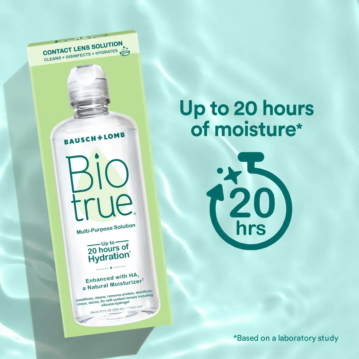 Biotrue Multi-Purpose Contact Lens Solution 296ml (10 fl oz) with Case | FDA Approved & pH Balanced for All-Day Comfort - view 3