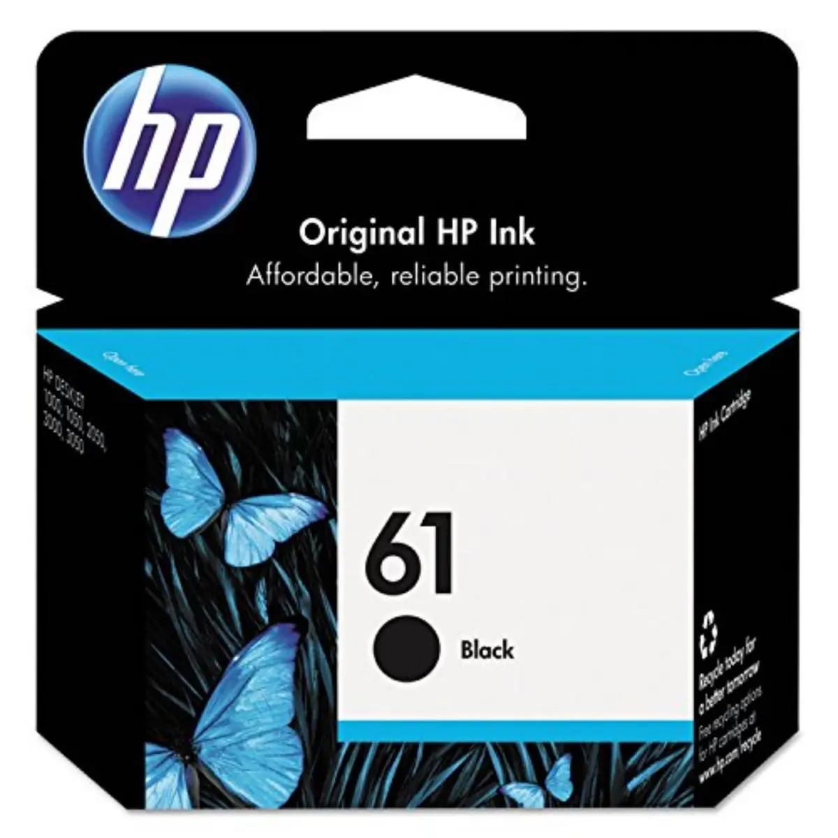 HP 61 Black Ink Cartridge | 170 Pages | Fade-Resistant Documents & Brilliant Images - main product image