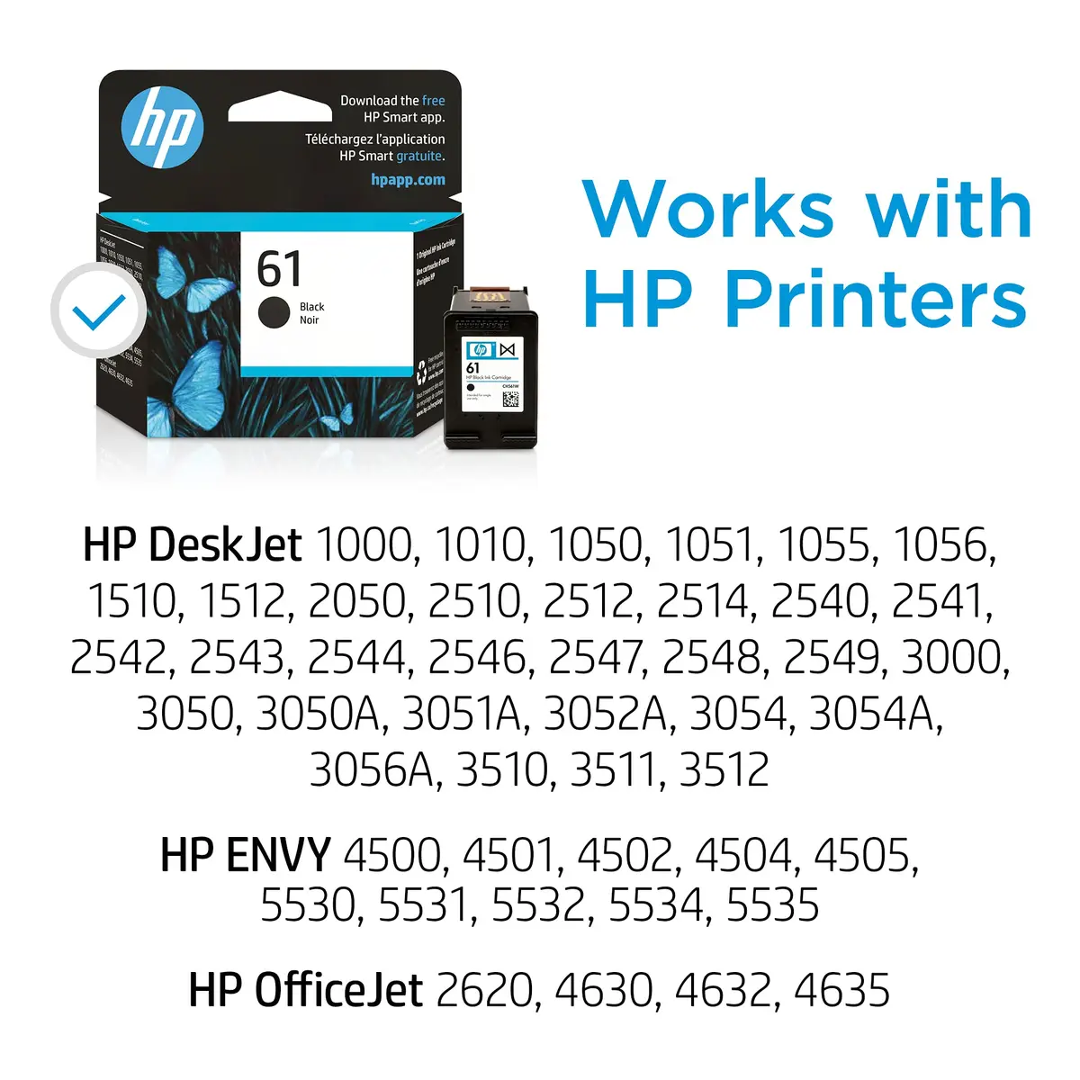 HP 61 Black Ink Cartridge | 170 Pages | Fade-Resistant Documents & Brilliant Images - view 2