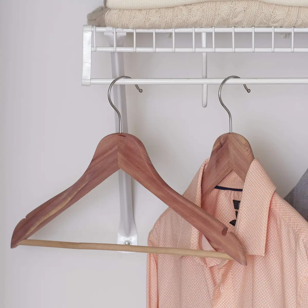 Household Essentials CedarFresh Red Cedar Wood Clothes Hangers with Swivel Hook - Set of 4 | Protects Garments Naturally - view 8