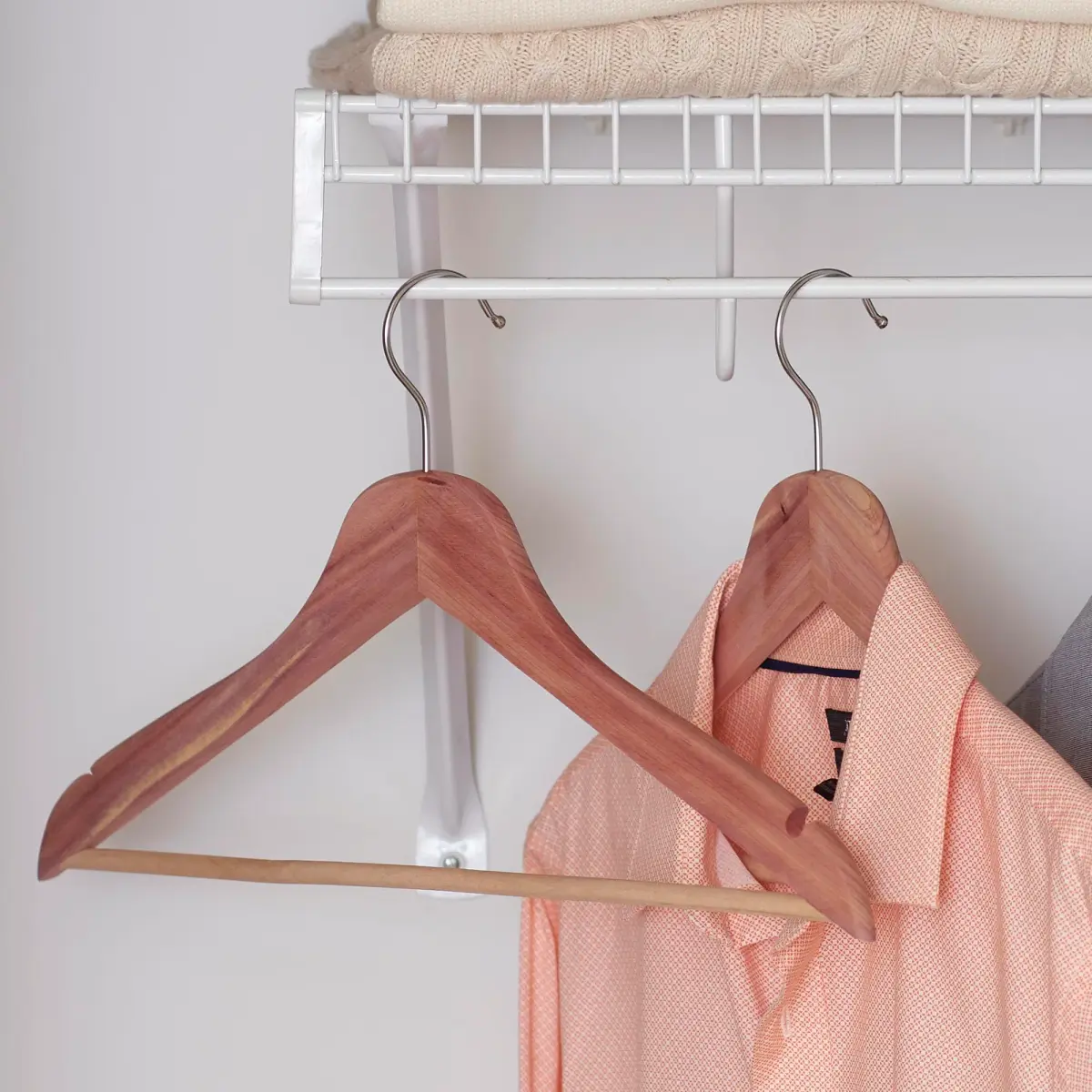 Household Essentials CedarFresh Red Cedar Wood Clothes Hangers with Swivel Hook - Set of 4 | Protects Garments Naturally - view 2