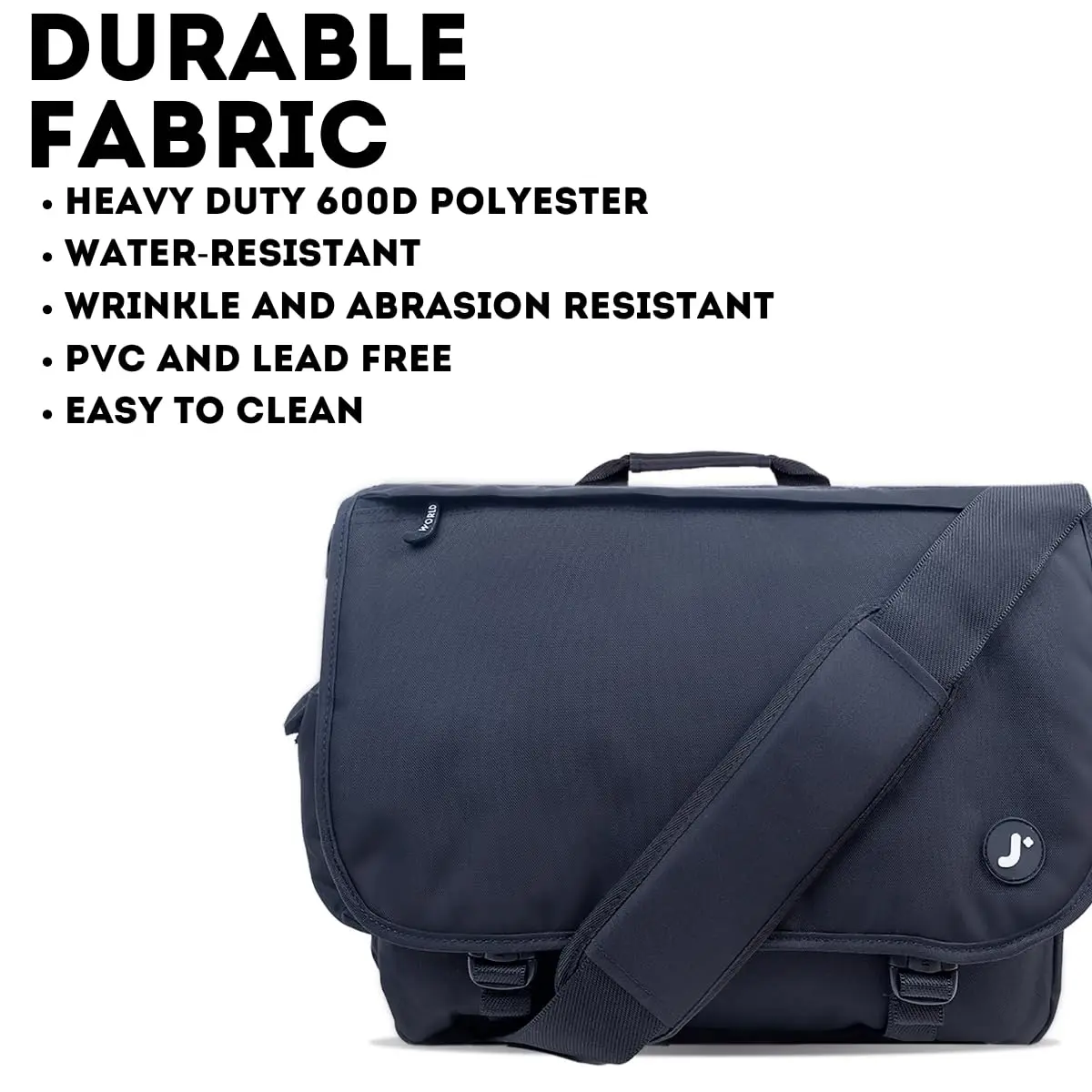 J World New York Thomas Laptop Messenger Bag for Women & Men | 17 x 13.5 x 6 in | Water-Resistant, Padded Laptop Sleeve - view 5