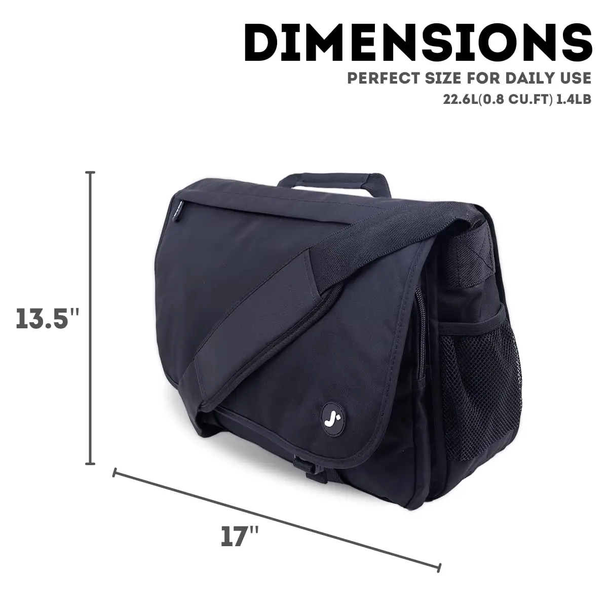 J World New York Thomas Laptop Messenger Bag for Women & Men | 17 x 13.5 x 6 in | Water-Resistant, Padded Laptop Sleeve - view 8
