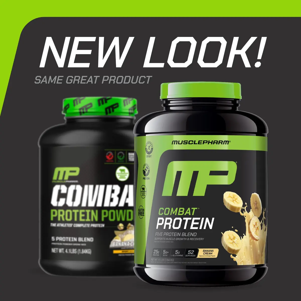 MusclePharm Combat Protein Powder | 5-Protein Blend | Banana Cream - 4.1 lb - view 2