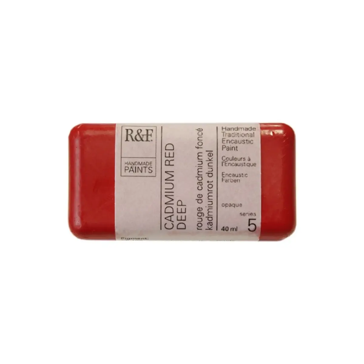 R&F Encaustic Cadmium Red Deep Paint 40ml (1.35 Fl Oz) | Opaque Artist Grade - main product image