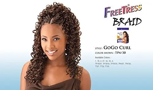 Freetress Gogo Curl TT30 Hair Extensions | Curly Synthetic Braids, Long Length, Flame Retardant Fiber - view 2
