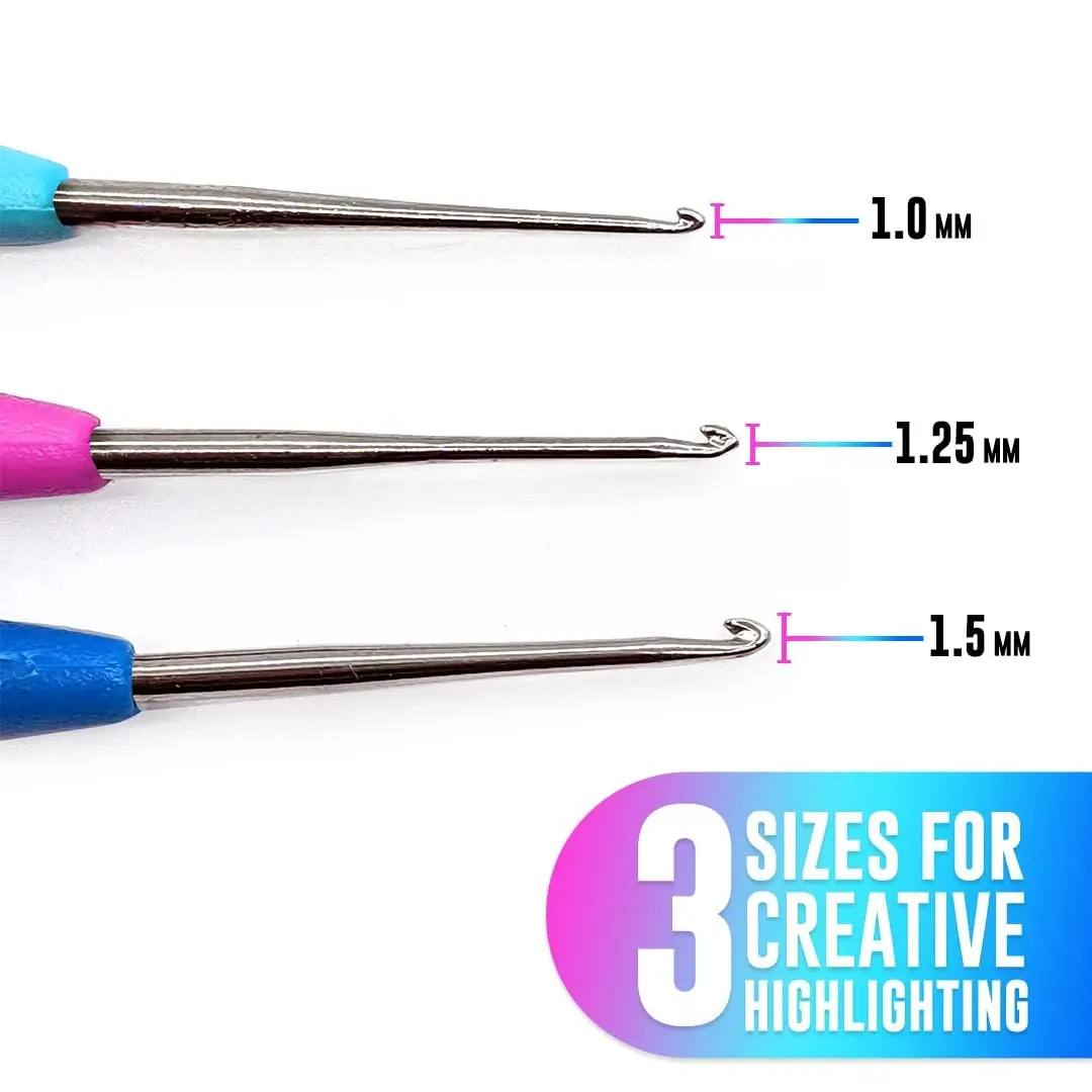 Colortrak Hair Highlighting Needles, 3 Count, Multi | Precise Salon Results with Ergonomic Gel Handles - view 5