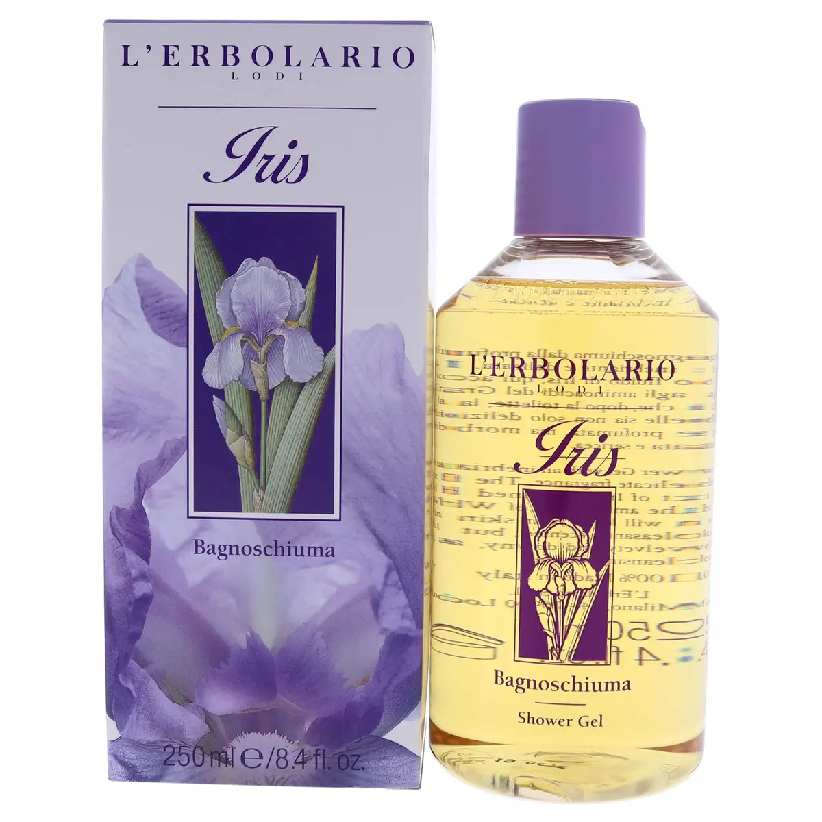 L'Erbolario Iris Shower Gel 250ml (8.4 Fl Oz) | Moisturizing Body Wash for Delicate Skin - main product image