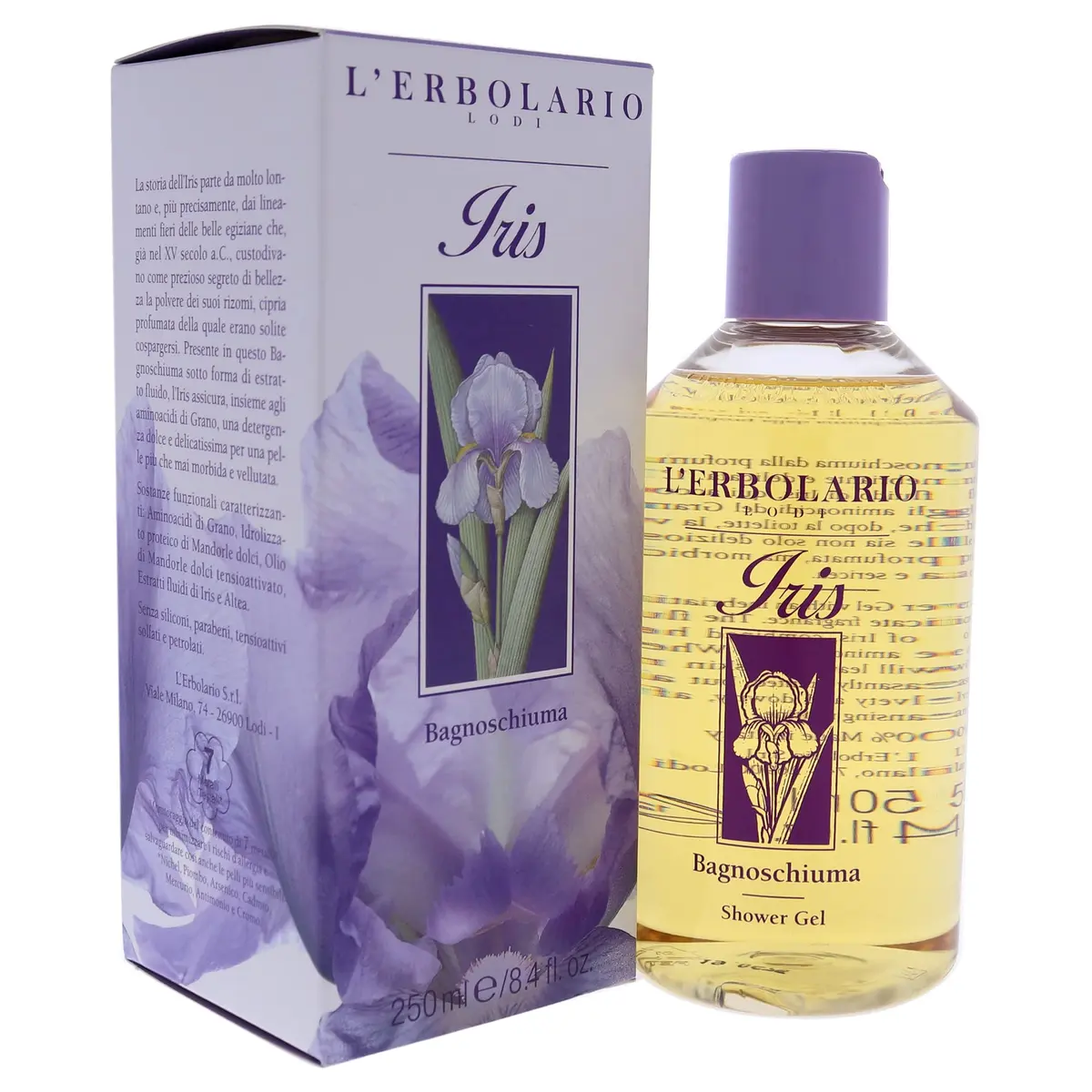 L'Erbolario Iris Shower Gel 250ml (8.4 Fl Oz) | Moisturizing Body Wash for Delicate Skin - view 3