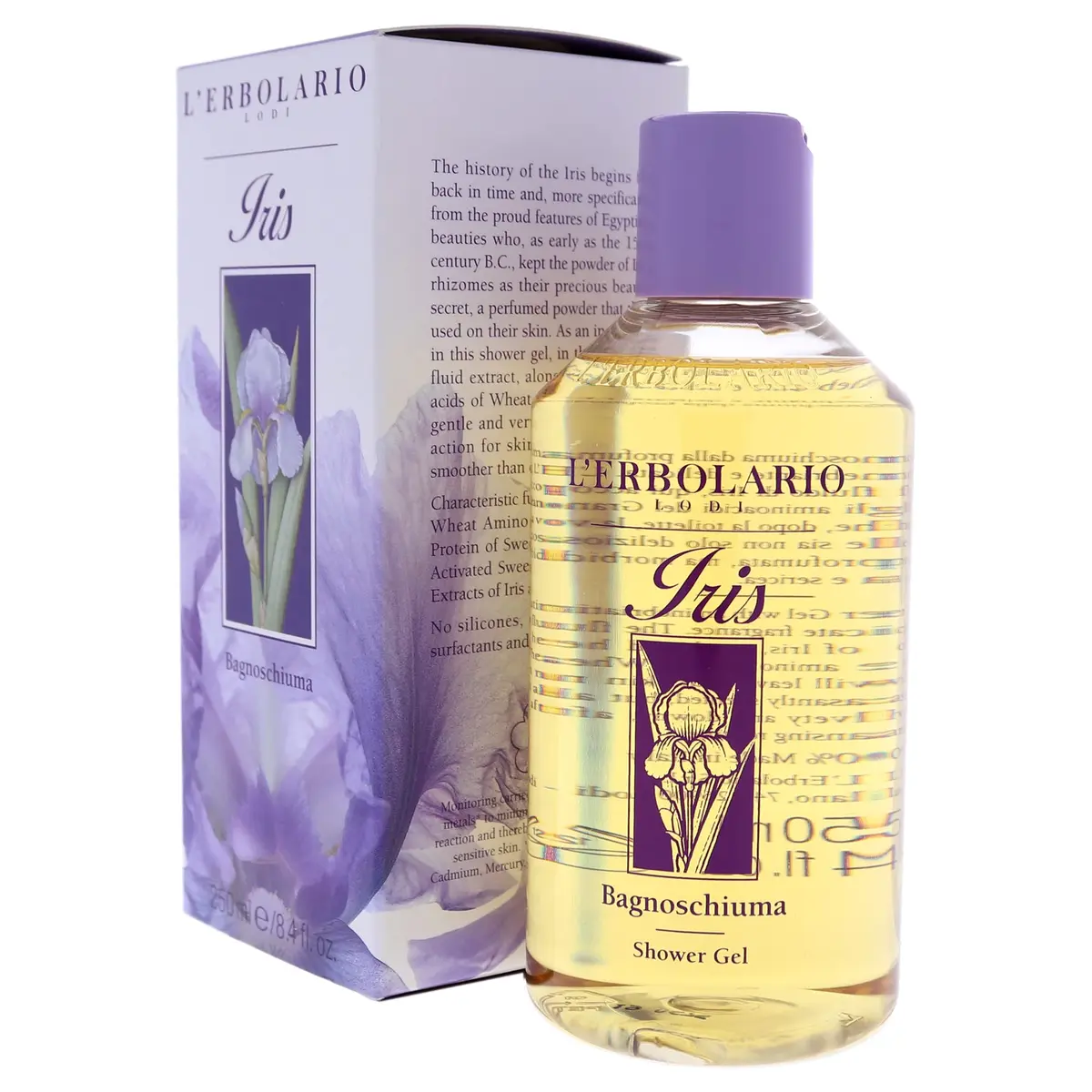 L'Erbolario Iris Shower Gel 250ml (8.4 Fl Oz) | Moisturizing Body Wash for Delicate Skin - view 4