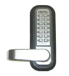 Lockey USA 2835SC Mechanical Keyless Lever Lock Satin Chrome | Deadlocking Spring Latch - view 3