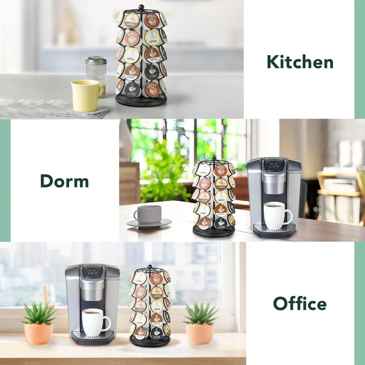 Nifty Solutions ITEM_STAND Black Item Stand | 35 K Cup Capacity, 360° Spin, Modern Counter Organizer - view 4