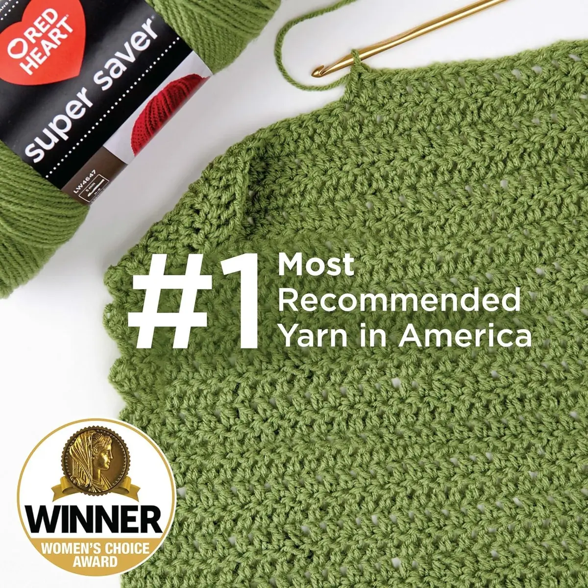 Red Heart Super Saver Yarn 364 yards | Medium Worsted Acrylic for All Projects - view 2