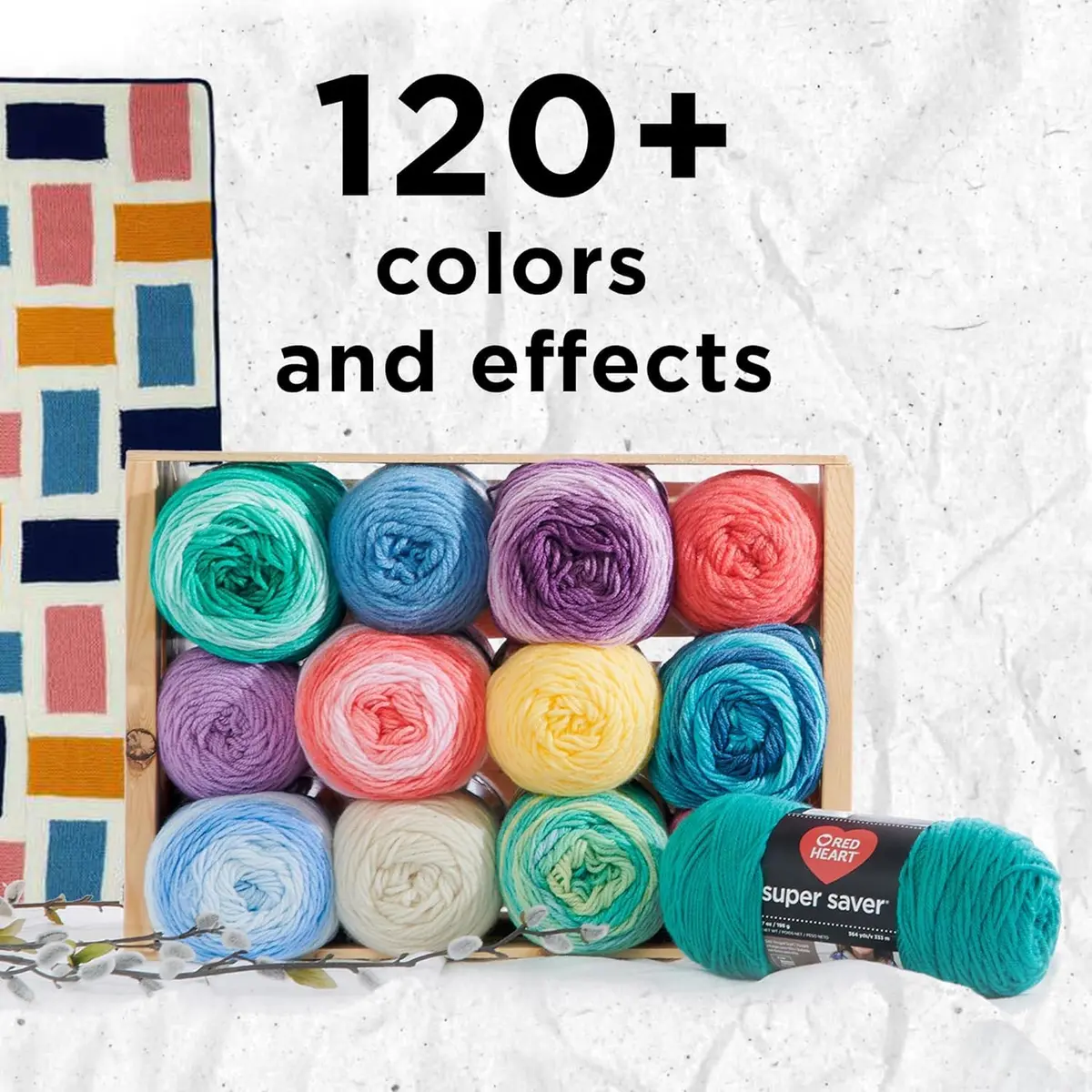 Red Heart Super Saver Yarn 364 yards | Medium Worsted Acrylic for All Projects - view 4