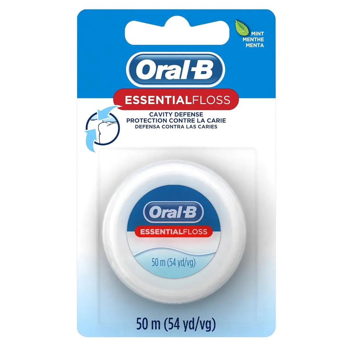 Oral-B Essential Mint Floss 50m (150m Total) | Cleans Where Brushes Can't Reach - main product image