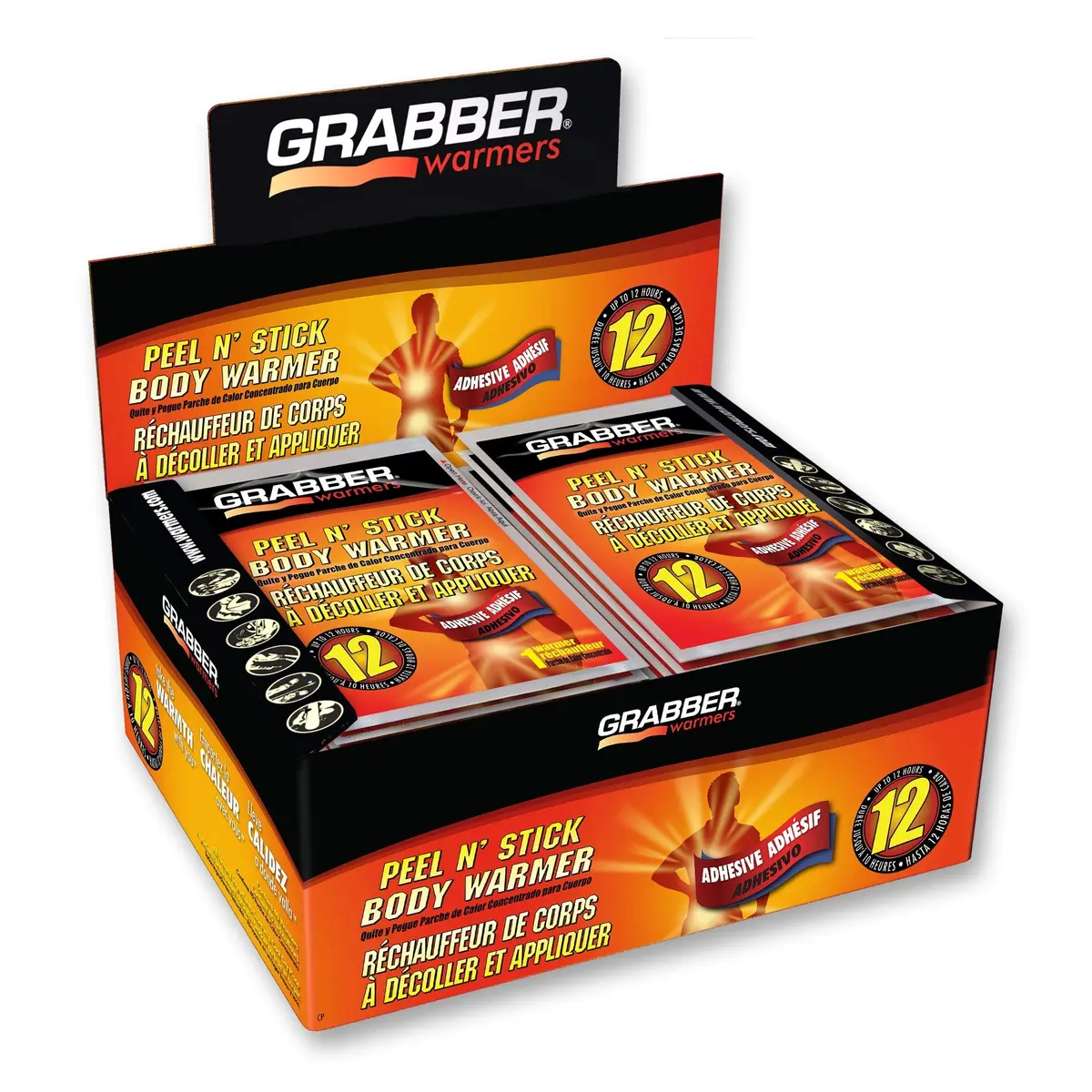 Grabber Body Warmer Peel N' Stick 40-Count | 12+ Hours Odorless Heat, Non-Toxic, TSA Approved - main product image