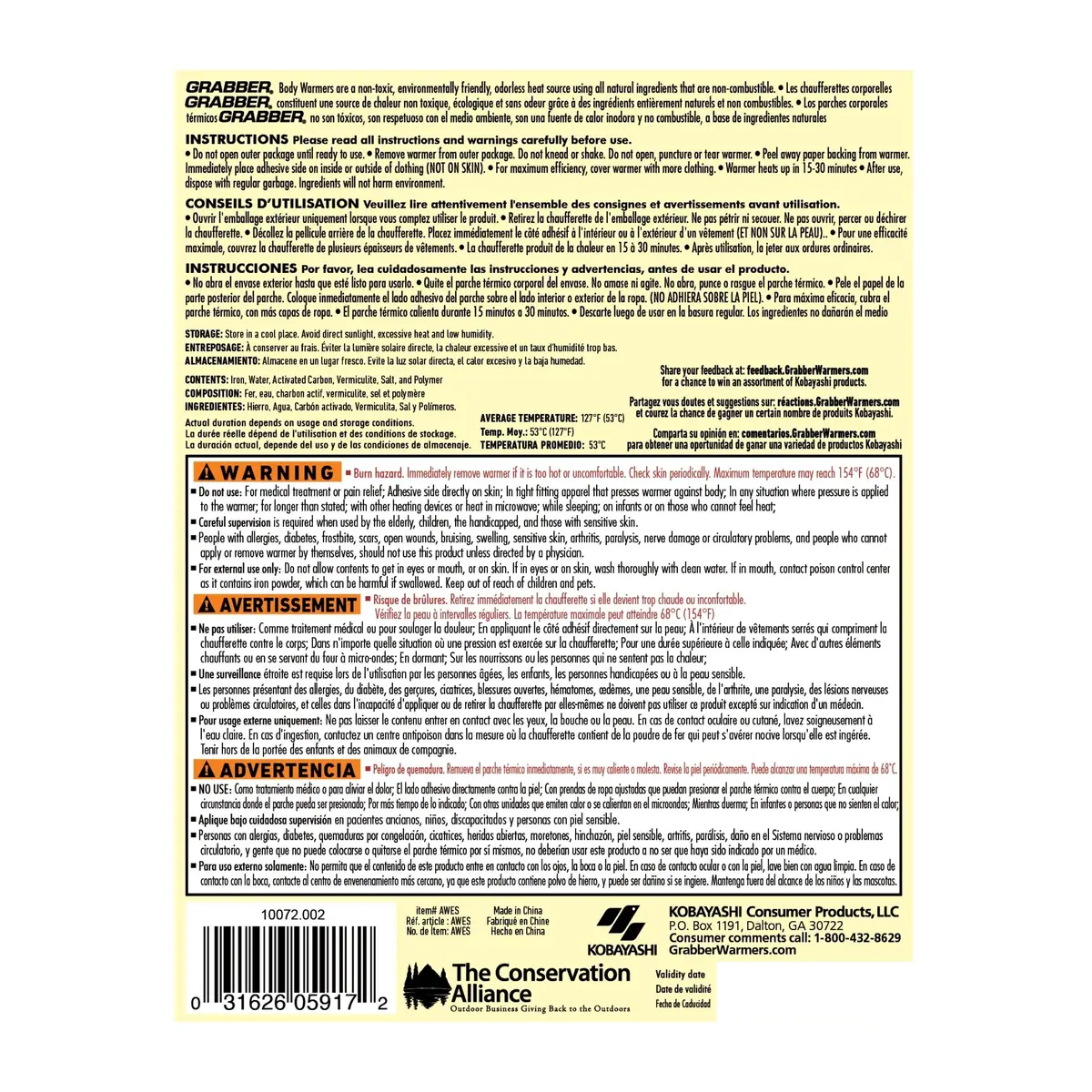 Grabber Body Warmer Peel N' Stick 40-Count | 12+ Hours Odorless Heat, Non-Toxic, TSA Approved - view 4