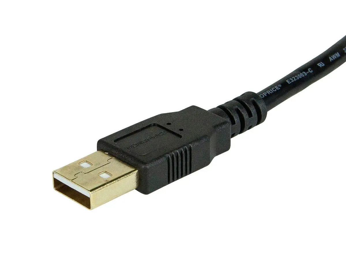 Monoprice USB 2.0 Type-A Male to Type-A Female Extension Cable 15 Feet | Gold Plated, 28/24AWG, Black - view 3