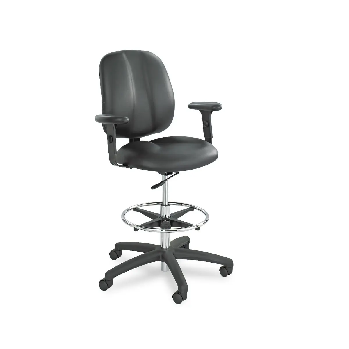 Safco Adjustable T-Pad Arm Set for Extended Height Chairs, Black | 10-12.25" H x 4.1" W - main product image