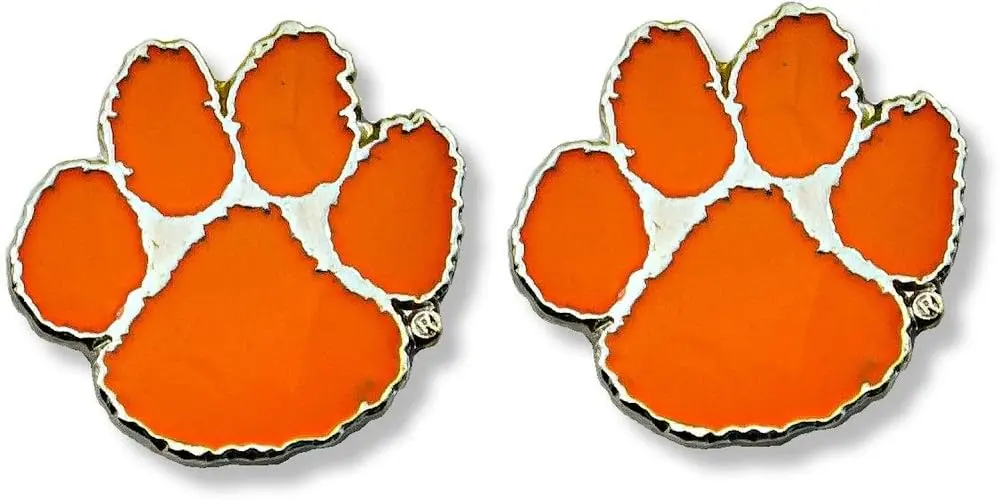 aminco NCAA Womens Clemson Tigers Team Post Earrings 1" | Silver, NCAA Licensed - main product image
