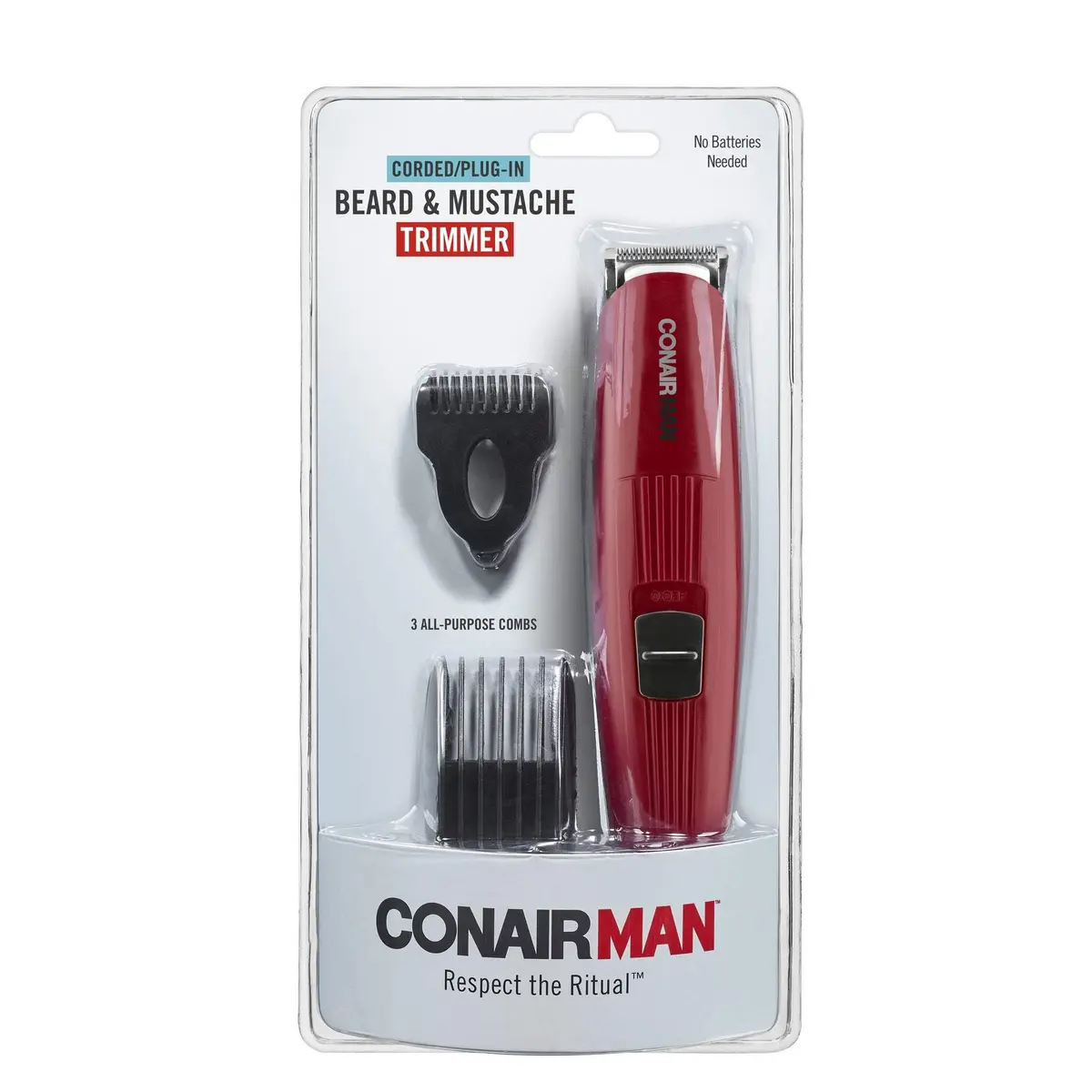 ConairMAN Beard Trimmer for Men Includes Nose & Ear Hair Trimmer, 4 Piece Corded Grooming Kit, Stainless Steel Blades, 5-Position Comb Attachment - view 5