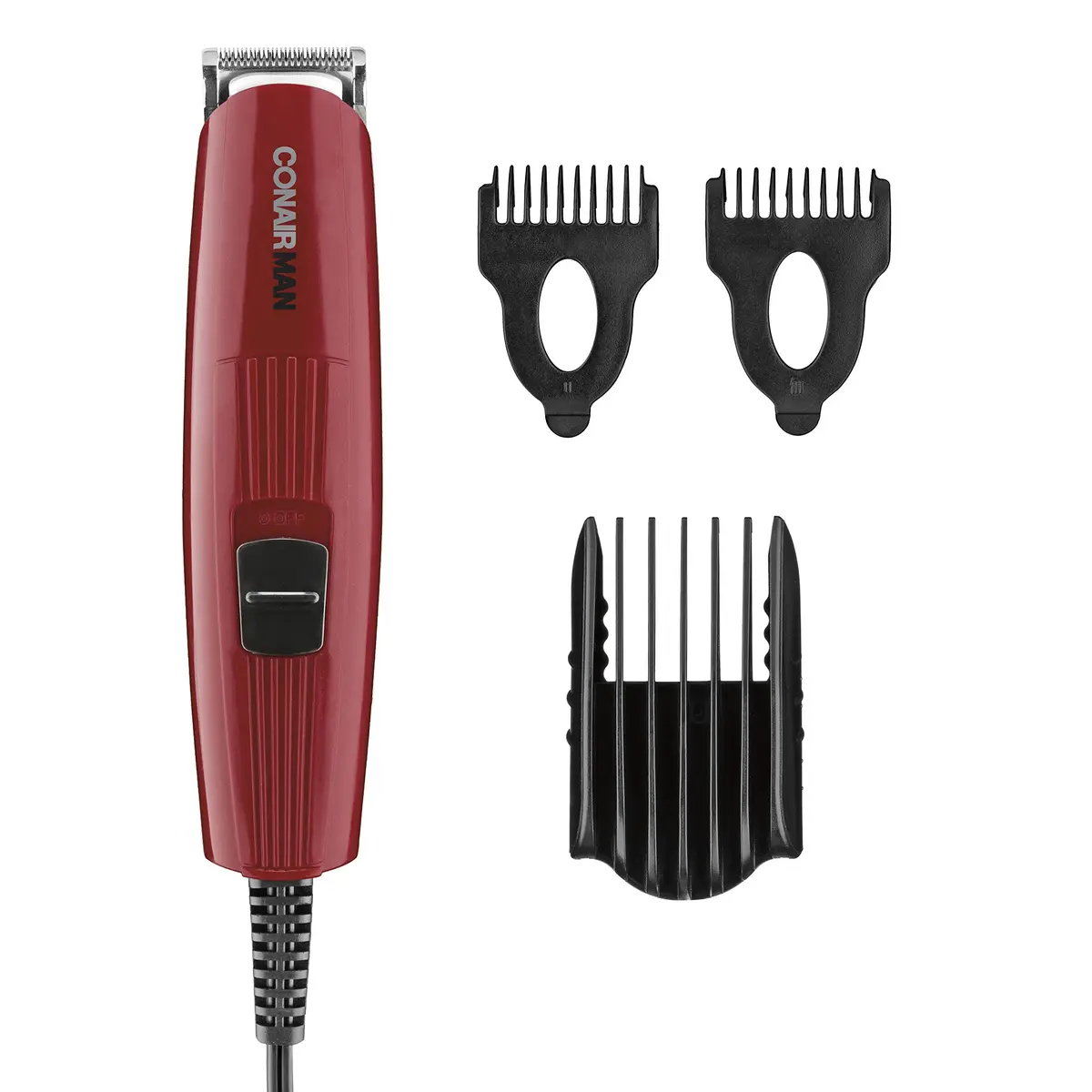 ConairMAN Beard Trimmer for Men Includes Nose & Ear Hair Trimmer, 4 Piece Corded Grooming Kit, Stainless Steel Blades, 5-Position Comb Attachment - view 2