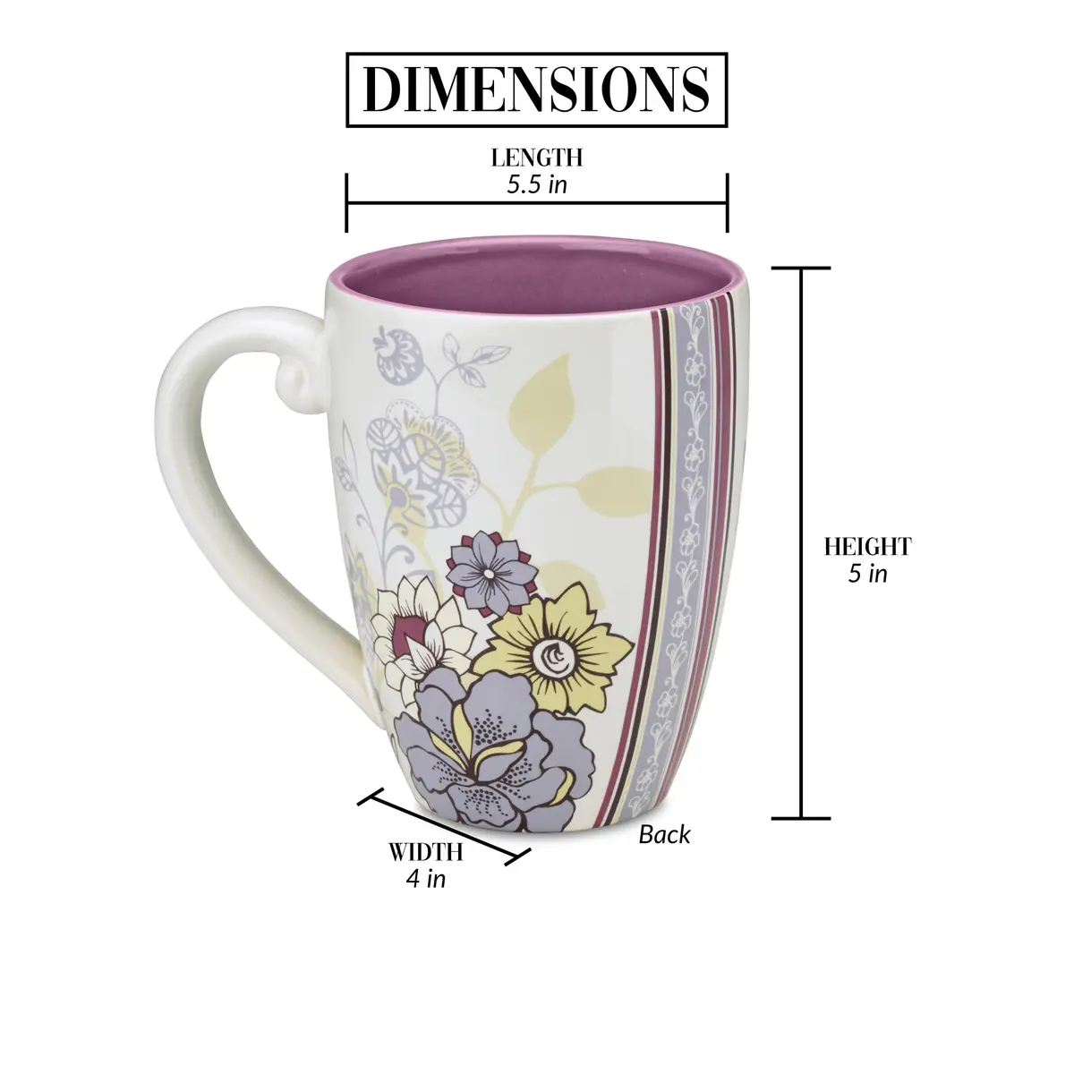 Pavilion Gift Company 50th Birthday Mug 20oz | Elegant Floral Design for Special Occasions - view 3