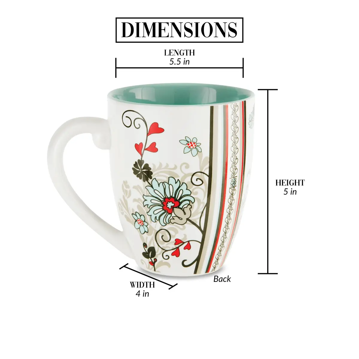 Pavilion Gift Company Happy Birthday Mug, 20oz | Elegant Floral Design, Reusable Ceramic - view 2