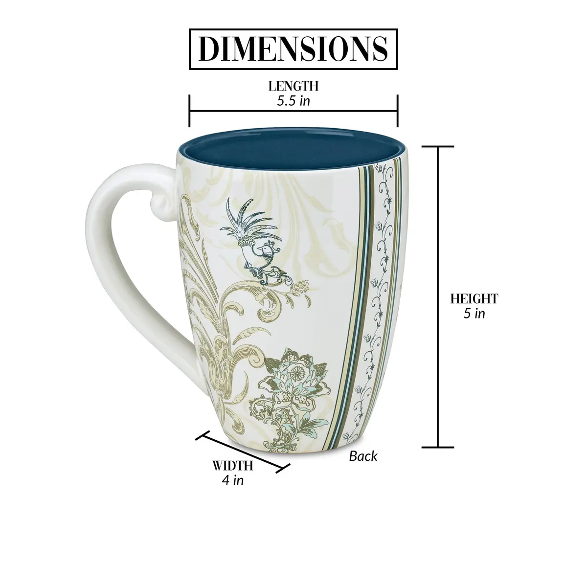 Pavilion Gift Company 60th Birthday Mug 20oz | Elegant Floral Design for Celebrations - view 3