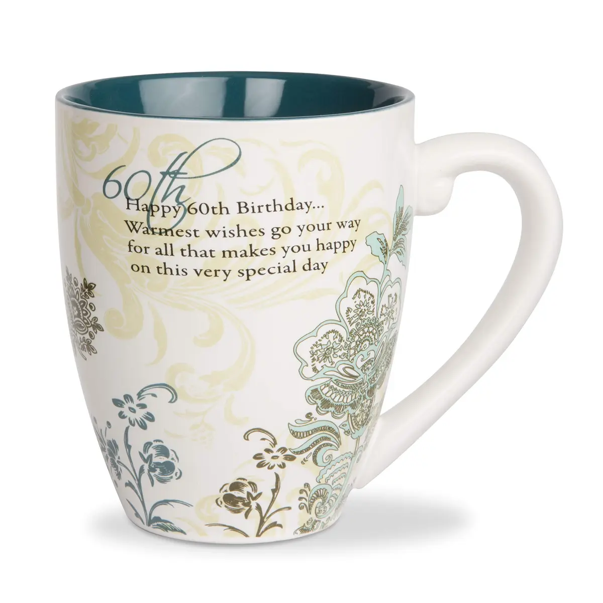 Pavilion Gift Company 60th Birthday Mug 20oz | Elegant Floral Design for Celebrations - view 4