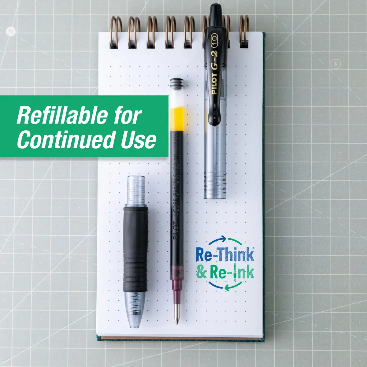 PILOT G2 Premium Refillable & Retractable Rolling Ball Gel Pens, Bold Point, Black Ink, 2-Pack | Smooth Writing Instrument - view 5