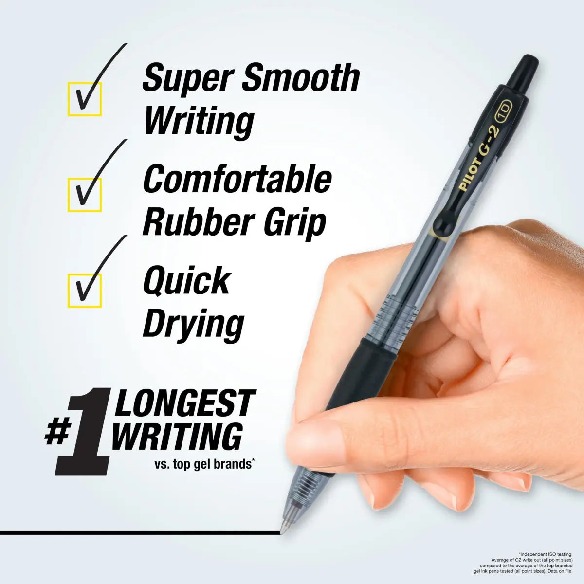 PILOT G2 Premium Refillable & Retractable Rolling Ball Gel Pens, Bold Point, Black Ink, 2-Pack | Smooth Writing Instrument - view 2