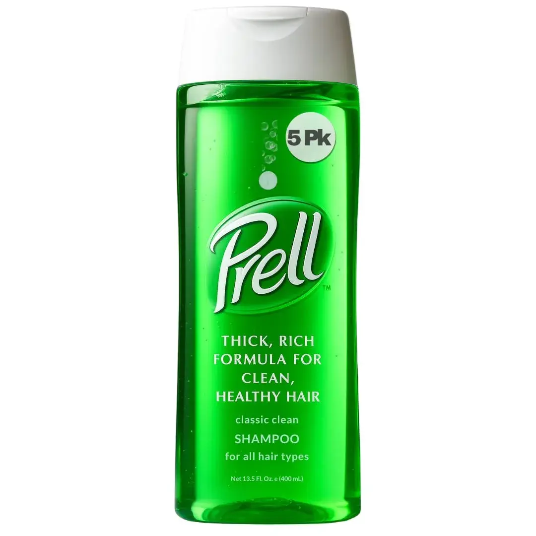 Prell Original Green Shampoo – Classic Clean Deep Cleansing Shampoo for Men & Women | 400ml (13.5 Fl Oz) | Pack of 5 - main product image