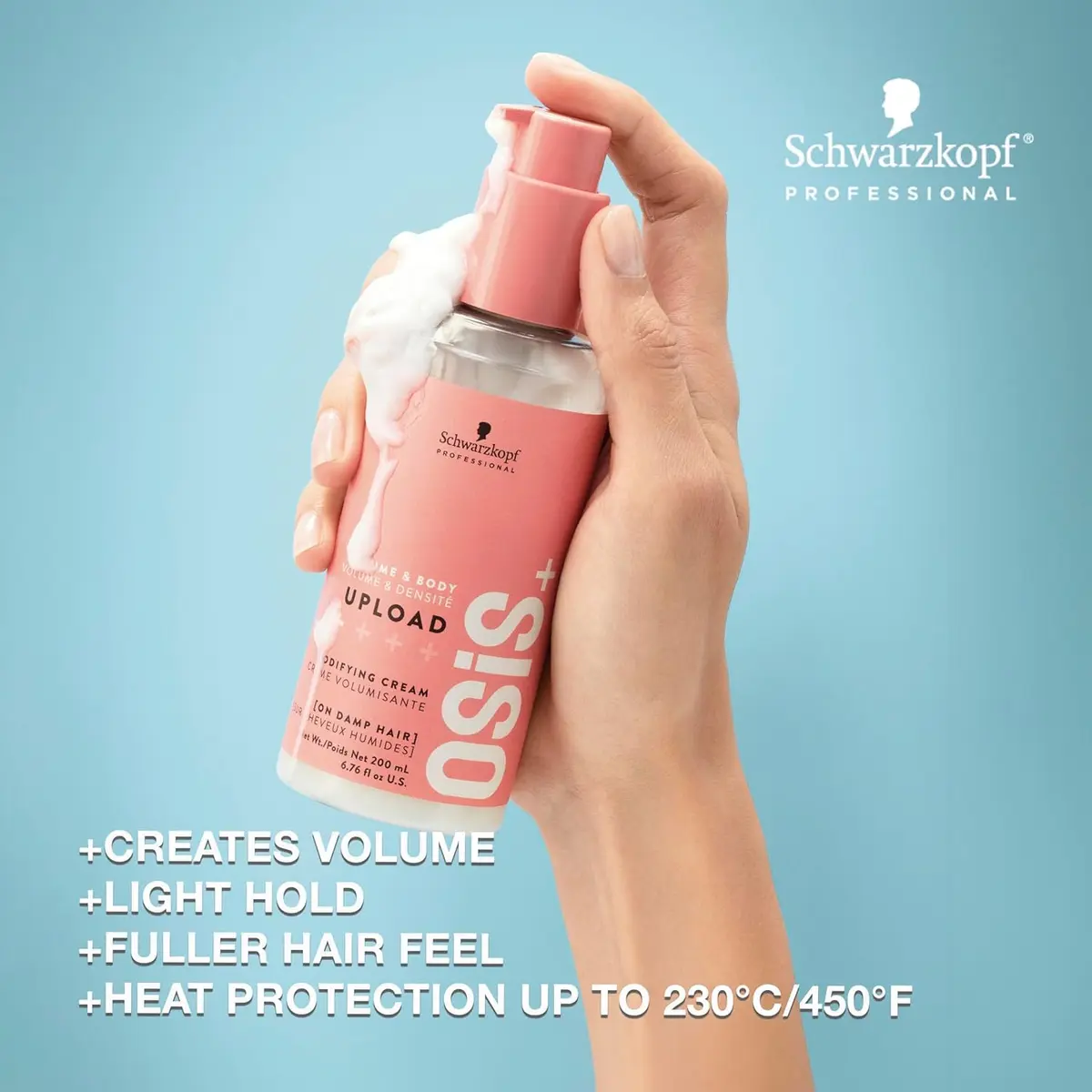 OSiS+ Upload Volume & Body Cream for Hair, 6.75 oz – Light Hold Volumizing Hair Treatment with Heat Protection - view 2