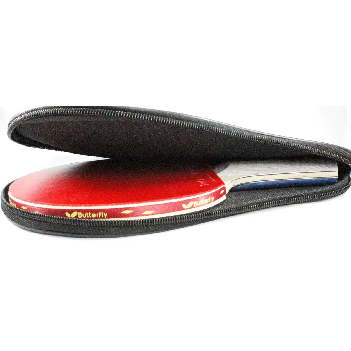 Butterfly B401 Shakehand Table Tennis Racket Set with Case | 5-Ply Wood Blade, Yuki Rubber, Flared Handle - view 5