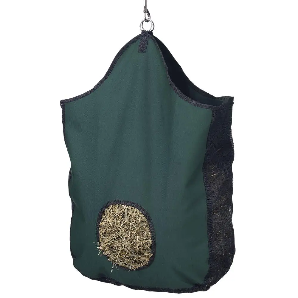 Tough 1 Canvas Hay Bag Hunter Green 13" L x 9" W x 1" H (33cm L x 23cm W x 3cm H) | Slow Feed Hay Net for Horses - main product image