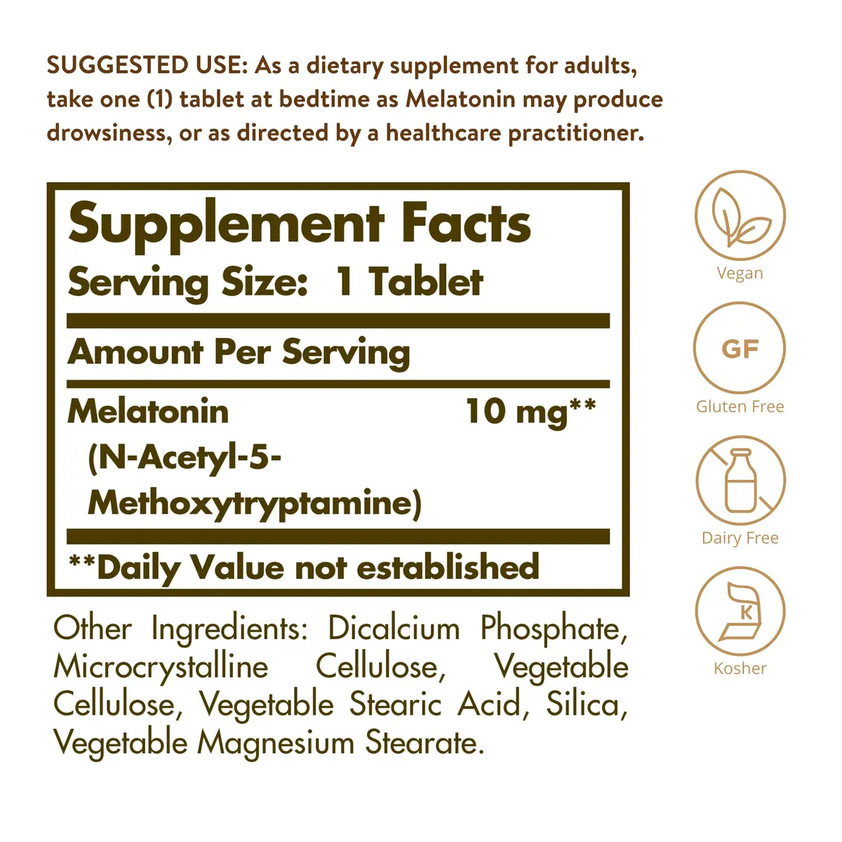 Solgar Melatonin 10mg Tablets 60 Count | Sleep Support for Adults - view 2