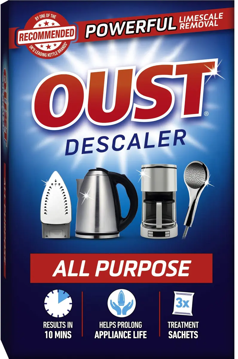Oust All Purpose Descaler 75g | Lime Scale Removal for Coffee & Kettles, 3 Sachets - main product image
