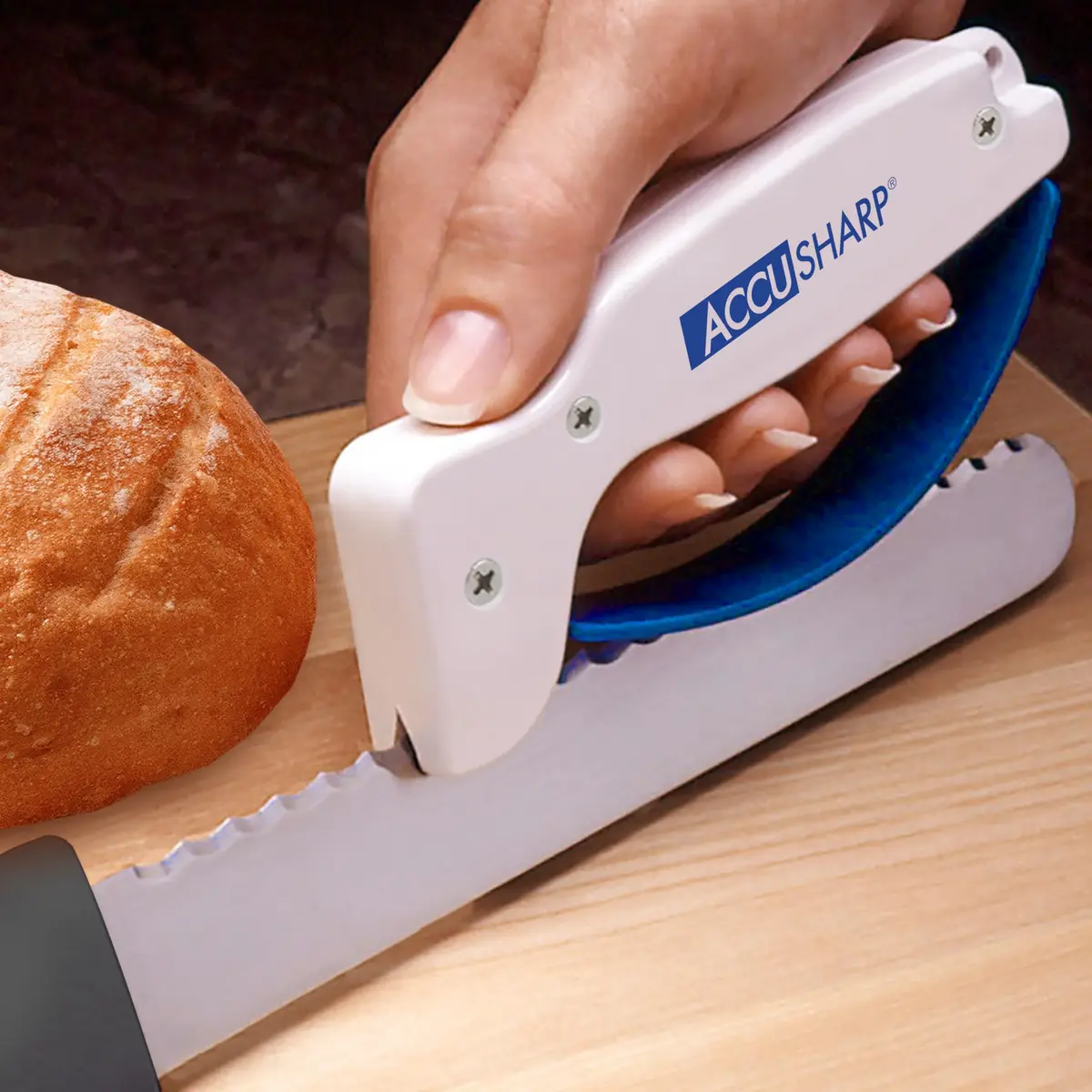 AccuSharp Knife & Shear Sharpener Combo | Reversible Tungsten Carbide Blades, Ergonomic Handle, 10 Sec Edge Restoration - view 6