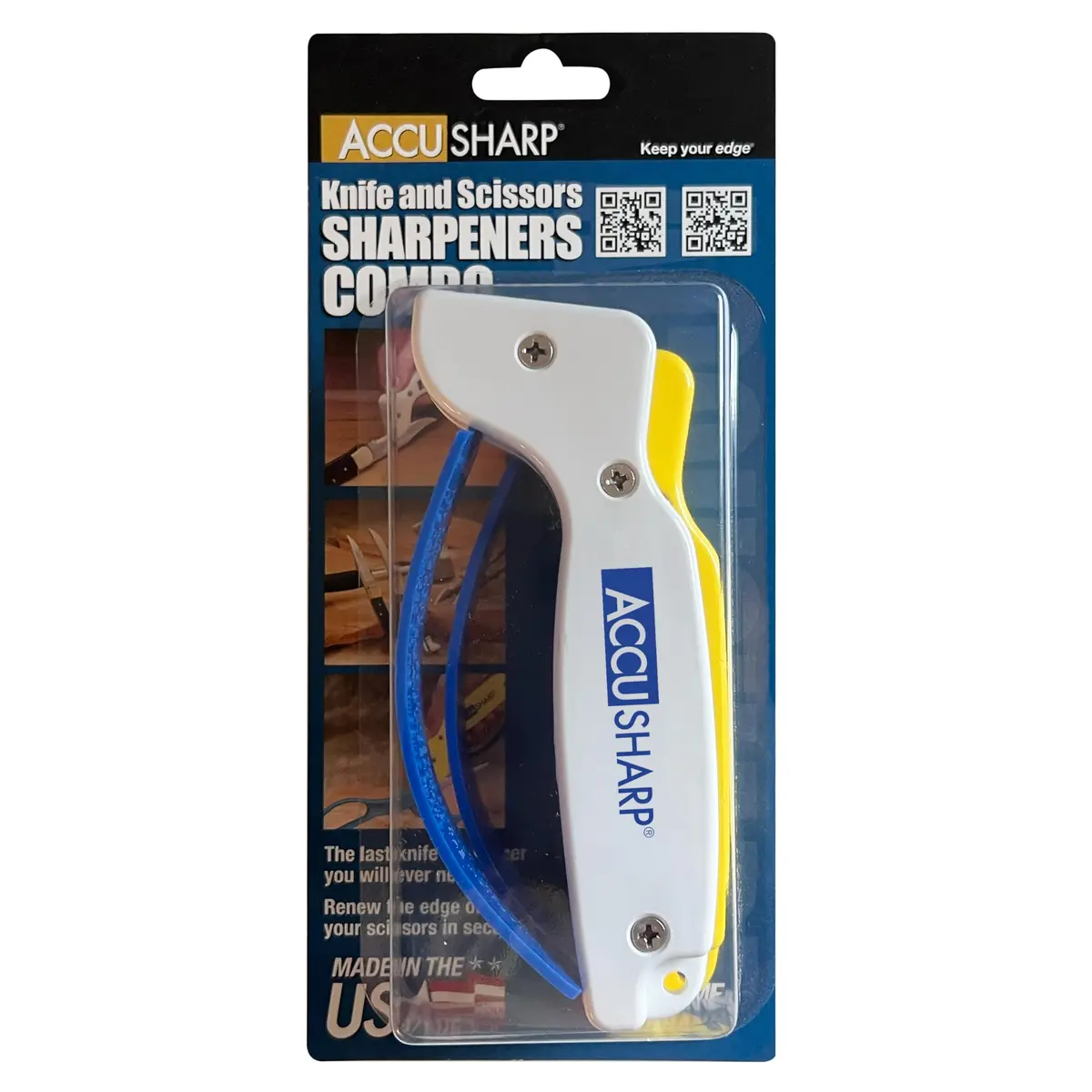 AccuSharp Knife & Shear Sharpener Combo | Reversible Tungsten Carbide Blades, Ergonomic Handle, 10 Sec Edge Restoration - view 3