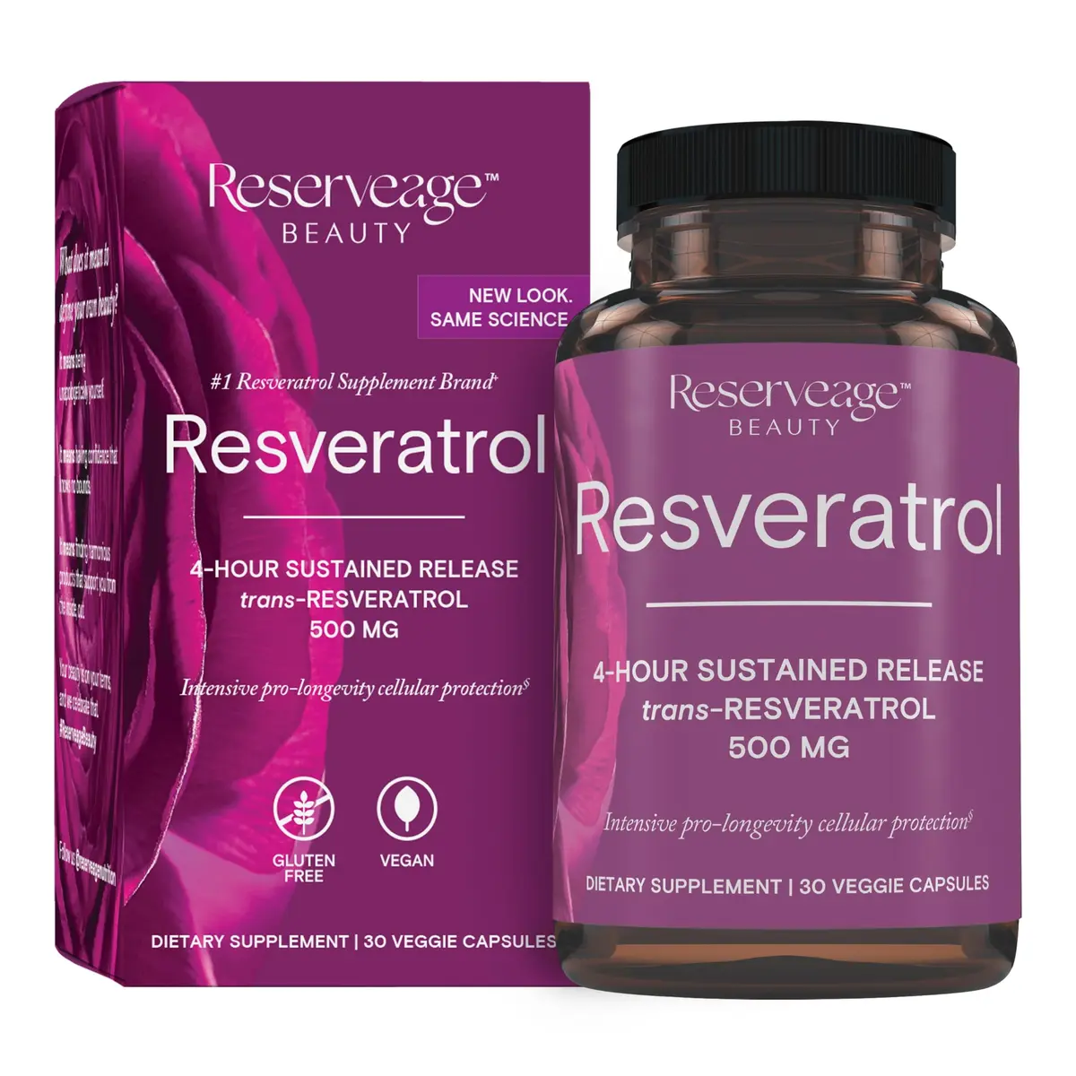 Reserveage Nutrition Resveratrol 500 mg Antioxidant Supplement 30 Count | Supports Heart and Cellular Health - main product image