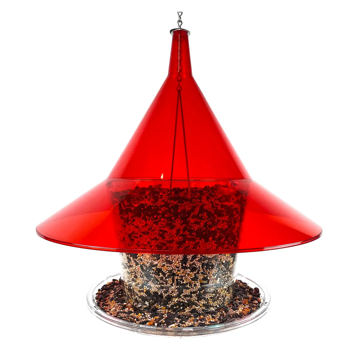 Sky Cafe Squirrel Proof Bird Feeder for Outside - Very Large, 17 in. Diameter, 1.5 Gallon Birdseed Capacity | Made in USA - view 4