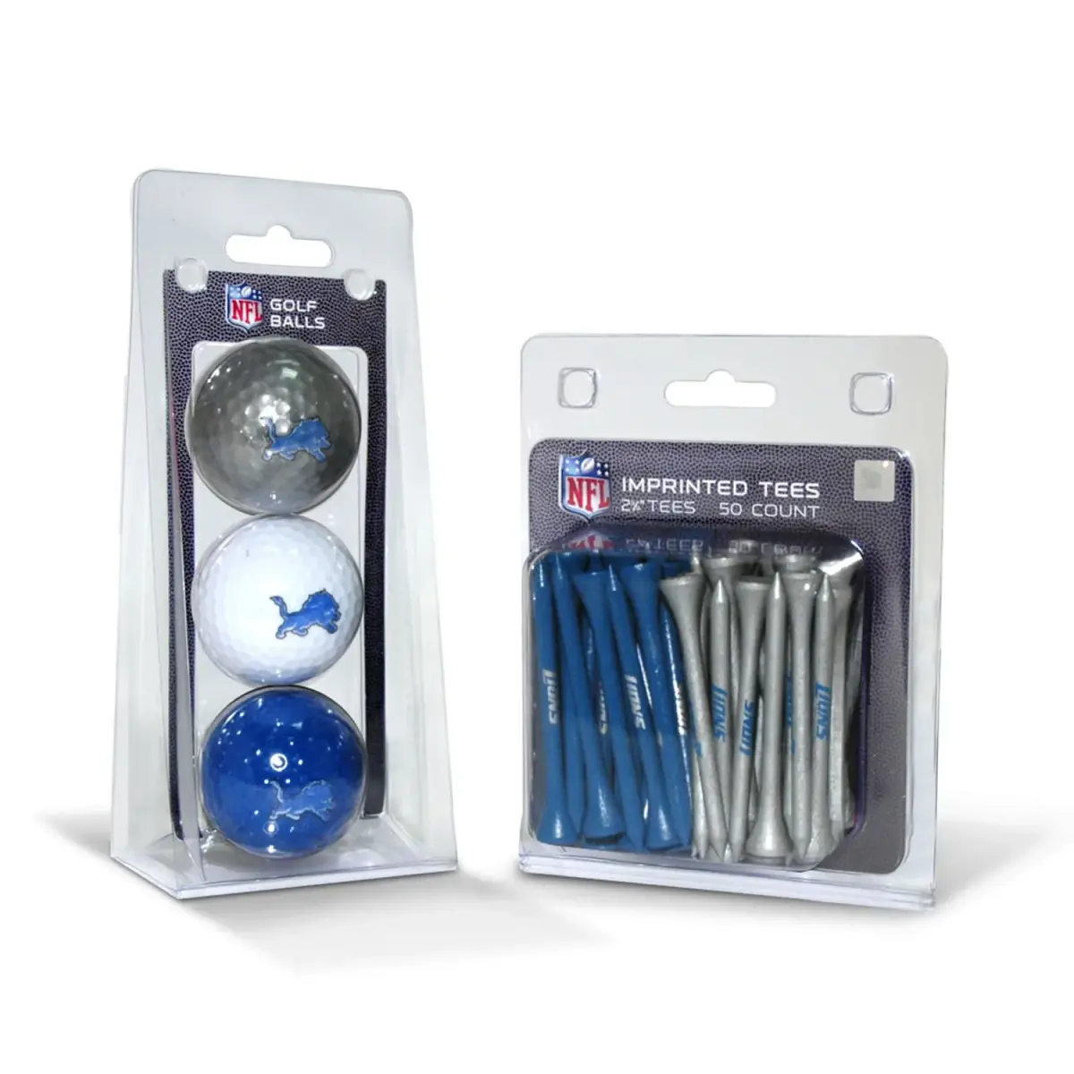 Team Golf NFL Detroit Lions 3 Golf Balls & 50 Tees Set | Officially Licensed NFL Fan Gear - main product image