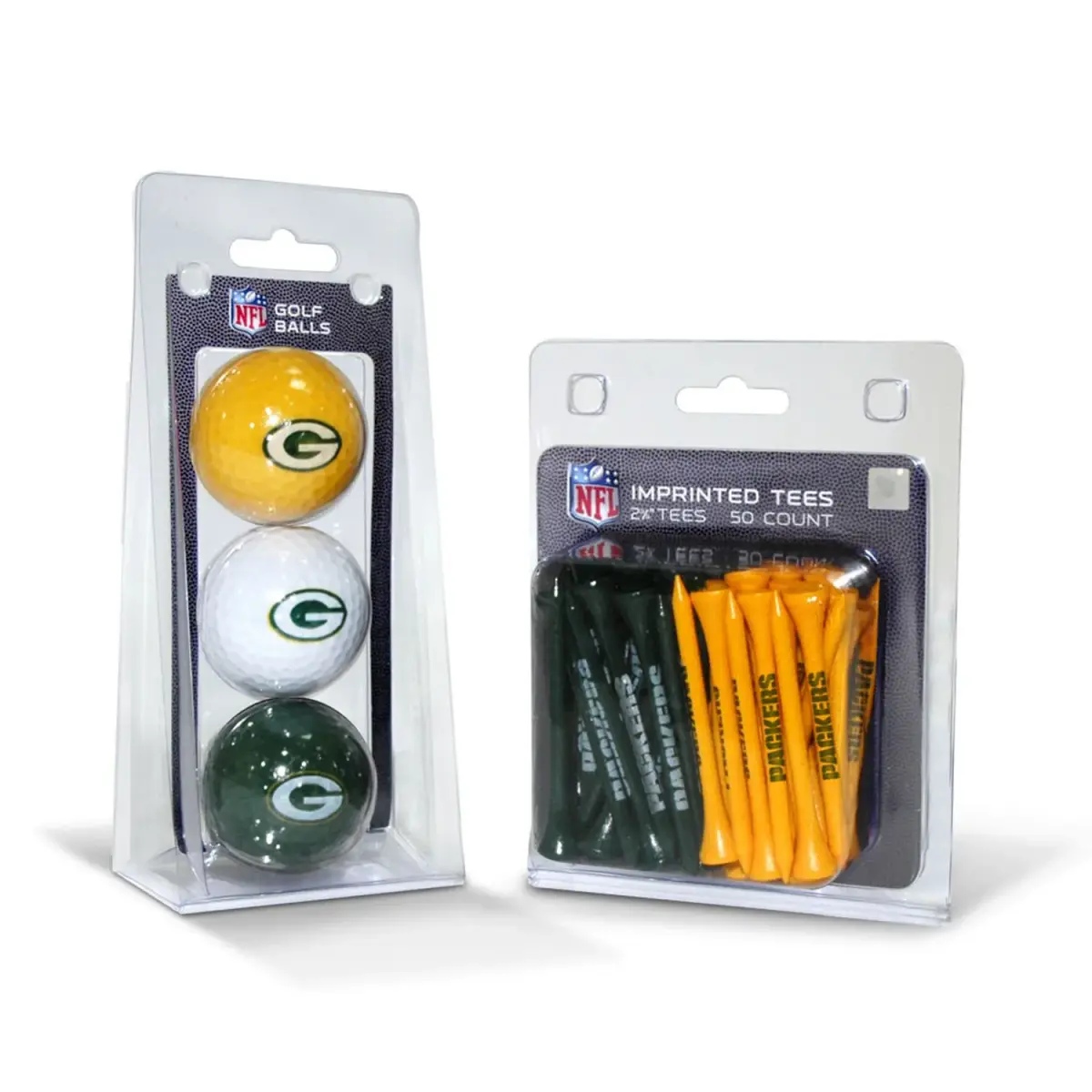 Team Golf NFL Green Bay Packers 3 Golf Balls & 50 Tees Set | Officially Licensed Fan Gear - main product image