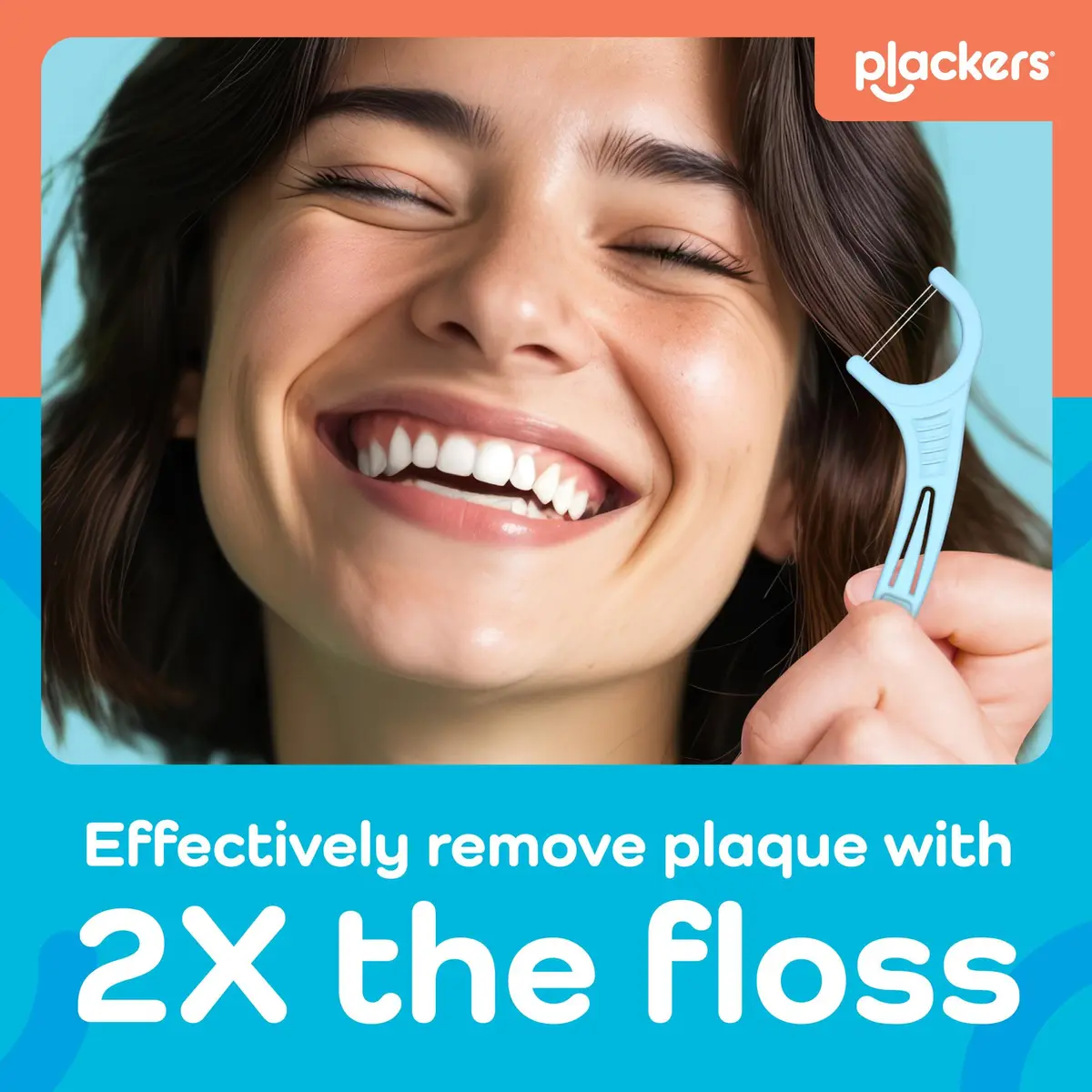 Plackers Twin Line Floss Picks, Intense Mint, 75 Count | Double Floss Surface, Mint Flavor, On-the-Go Oral Care - view 3