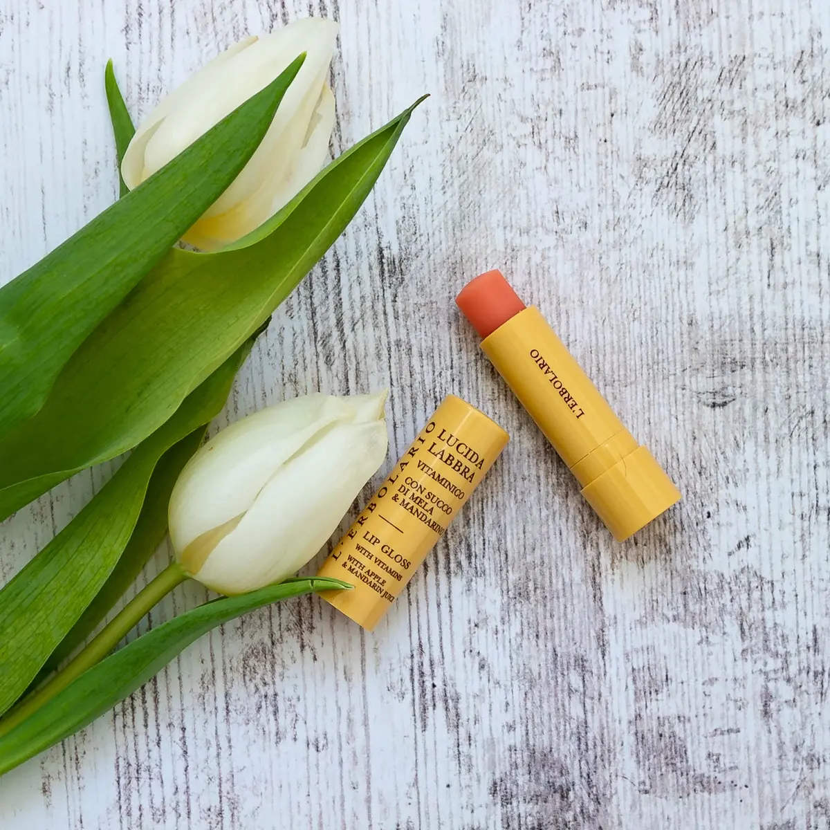 L'Erbolario Lip Gloss Apple Mandarin 0.15 oz | Soothing, Hydrating with Subtle Shine - view 3