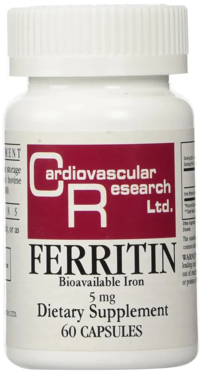 Cardiovascular Research Ferritin Maximum Absorption Iron Supplement 60 Capsules | Bioavailable Iron Support for Adults - main product image